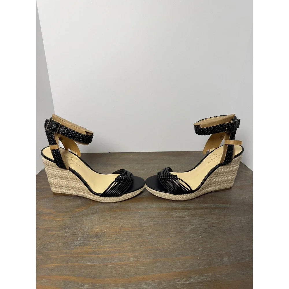 Jessica‎ Simpson Talise Espadrille Platform Wedge Sandals Black Size 11 NWT